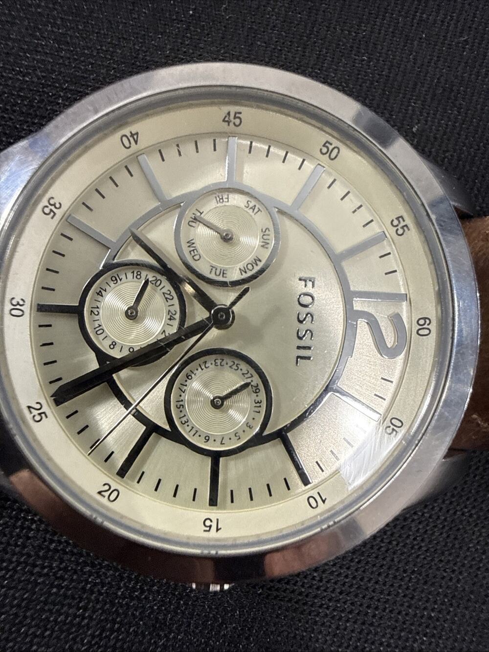 Women/Unisex Fossil Brenna BQ-1454 38mm 7.75” Band New Battery Chronograph (G8)